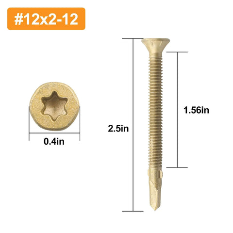 Twelve By Two And A Half Inch Reamer Tek Screws For Wood To Metal With Torx T25 Drive Self Drilling For Trailers Flatbeds Trucks Docks And More Fifty Pieces