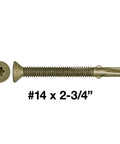 Heavy Duty Wood To Metal Reamer Tek Screws With Self Drilling Tip Torx T30 Star Head 14 By 2 And 3 Quarters Inch bronze finish