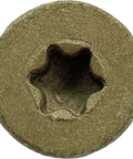 Close-up of T30 star head of #14 x 3-1/4 Reamer Tek Torx Self Drilling Screws for Wood to Metal