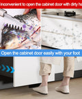 Cabinet Foot Pull For Trash Drawer Hands Free Touchless Design With Foot Pedal Operation Suitable For Cabinets With Full Coverage Front