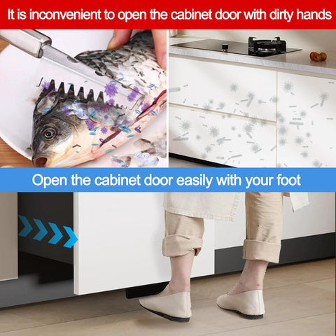 Cabinet Foot Pull For Trash Drawer Hands Free Touchless Design With Foot Pedal Operation Suitable For Cabinets With Full Coverage Front
