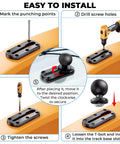 Installation steps for 4 Inch Tough Track Kayak Mount Base With 1.5 Inch Ball T Bolt Track Rail Compatible With RAM Mounts.