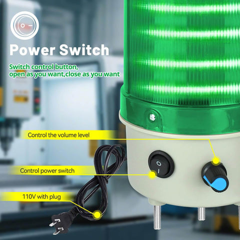 Industrial Tower Warning Light 3 Layer Indicator Lamp With Buzzer 110V AC Red Green Yellow LED Beacons For Factory