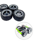 4pcs toy car wheel 60mm model car rubber tire wheel with metal shaft axles for rc car truck diy model toy building project