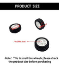 Diagram showing 10pcs Toy Car Wheels 20mm Rubber Tires with 1.9mm Hole for 2mm Shaft DIY Model Accessories; dimensions marked.