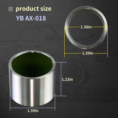 Drive Axle Shaft Bushing For Front Toyota 8 Inch Clamshell Design Vanshly YB AX018 with size dimensions highlighted