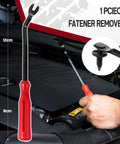Hand holding removal tool from 120Piece Toyota Clips And Fasteners Set For Fender Liner Engine Cover And Bumper 6mm 7mm 8mm 9mm Push Rivets