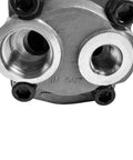 Close-up of ✝️ Hydraulic Pump 67120-U3500-71 Replacement for Toyota Forklift 8 Series inlet and outlet ports