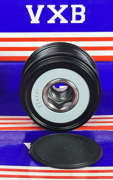 27415‑0P030 Toyota/Lexus alternator pulley one-way clutch 274150P030, front view against a blue and red VXB background