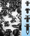 120Piece Toyota Clips And Fasteners Set For Fender Liner Engine Cover And Bumper 6mm 7mm 8mm 9mm Push Rivets With Removal Tool Direct OEM Replacement For Toyota And Lexus Durable Plastic Retainers showing various sizes.