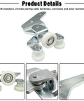 Left Driver Side Sienna Sliding Door Roller Hinge Compatible With 2010-2021 Toyota Sienna Center Power Door Roller Assembly Replacement 68360-08031 with durable aluminum alloy wheel close-up.