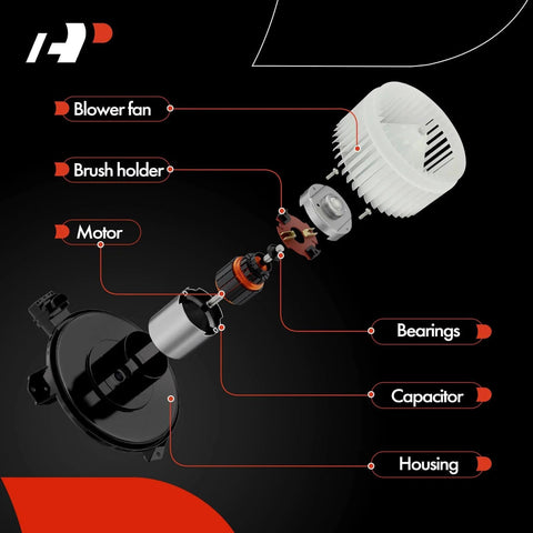 AC Heater Blower Motor With Fan Cage Replacement For Toyota Tacoma 2005 2015 exploded view showing components