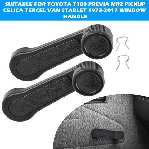 2 Pack Interior Window Crank Handles For Toyota Models 1973 to 2017 Grey Durable Direct OEM Replacement For Tundra Yaris Matrix