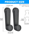 Product dimensions of 2 Pack Interior Window Crank Handles For Toyota Models 1973 to 2017 Grey Durable Direct OEM Replacement