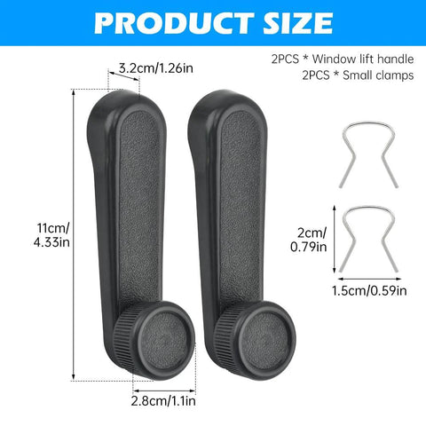 Product dimensions of 2 Pack Interior Window Crank Handles For Toyota Models 1973 to 2017 Grey Durable Direct OEM Replacement