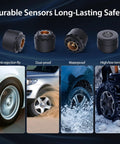 Durable sensors for TM7 Wireless Tire Pressure Monitoring System With 4 External Sensors And 6 Alarm Modes Colorful Display