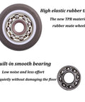 Close-up of 1 Inch Fixed Caster Wheels Set Of 4 With Silent Ball Bearings showing rubber tread and metal ball bearings details.