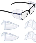 Glasses Side Shields for Eye Protection TPU Shields on medium black frame, showing flexible snap-on design, ideal for outdoor protection.