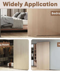 Trackless Sliding Door Hardware Kit 48 Inch Hidden Barn Door System for interior wooden doors in bedroom, living room, study.