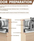 Trackless Sliding Door Hardware Kit 48 Inch Hidden Barn Door System installation instructions with measurements.