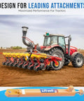 Tractor with planter attachment showcasing design and a Liftwell hydraulic cylinder