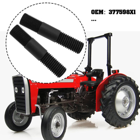 4 Pack 5/8 UNF To 5/8 UNC Double End Threaded Studs For Massey Ferguson shown with a red tractor in background