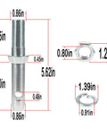 Cat One Draw Pin Hitch Accessories For Tractors Five And One Half Inch Three Pack Universal Fit For Category One Quick Hitch Implements Workhorse Pins To Secure Attachments On Tractor Lift Arms, dimensions labeled