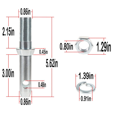 Cat One Draw Pin Hitch Accessories For Tractors Five And One Half Inch Three Pack Universal Fit For Category One Quick Hitch Implements Workhorse Pins To Secure Attachments On Tractor Lift Arms, dimensions labeled