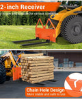 Heavy Duty 46 Inch Pallet Fork Attachment For Tractor Loader And Skid Steer Universal Quick Attach With 2600 Lb Per Fork Load Capacity For Farm Warehouse And Material Handling lifting wooden pallets