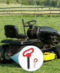 5/8 Inch Trailer Tow Hitch Pin Clip Kit With 4 R Clips, Rubber Coated Handle For Easy Grip on a tractor, close-up view