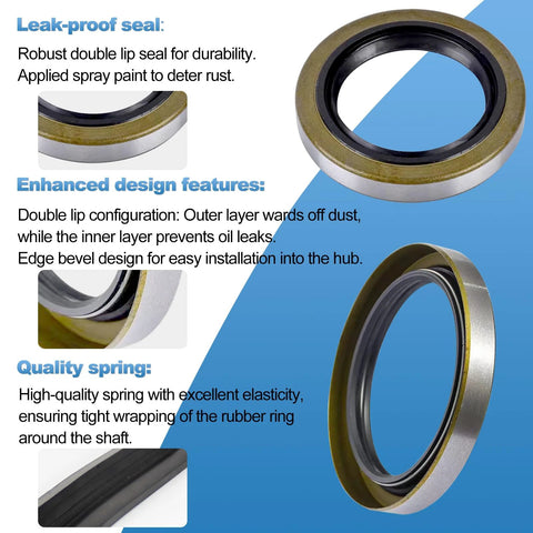 Four Set Trailer Axle Bearings Kit With Grease Seals Dust Caps Cotter Pins Axle Nuts Washers for durability and easy install.