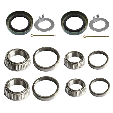 Set Of 2 Trailer Axle Bearings Kit For L68149 L44649 Fits 1-3/8 Inch To 1-1/16 Inch Trailer Hub 3500 Lb Capacity With 1.719 Inch Grease Seal