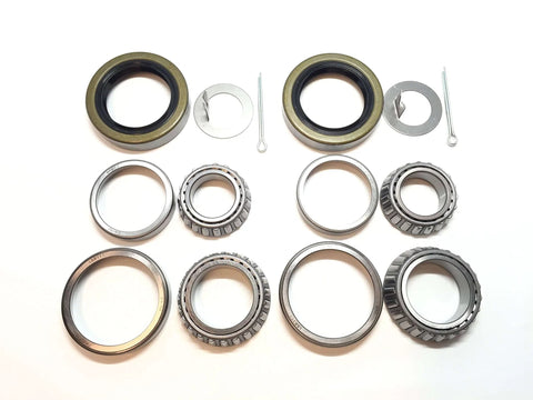 Set Of 2 Premium Trailer Axle Bearing Kit For 3500 Pound Axles With Inner Bearings L68149 L68111 Outer Bearings L44649 L44610 And Double Lip Grease Seals 10 19 I D 1.719 Inches For 84 Spindle By WPS