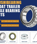 2 Set Fits for 1'' Axles Trailer Wheel Hub Bearings Kit, L44643/L44610, includes bearings, seals, dust cover, cotter pin