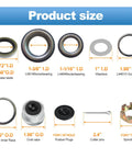 Two Set Trailer Axle Bearing Kit For 3500 Lb 84 Spindle product size chart showing bearings, grease seals, and hardware components.