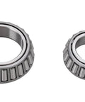 Close-up of Pack Of 2 Trailer Axle Bearings Kit L68149 L44649 Fits Common One And Three Eighths To One And Sixteenth Inches On 3500 Lb Trailer Axle, showing metal bearings from the kit.