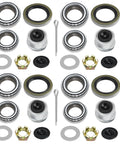 Four-set Trailer Axle Bearings Kit with 171255TB Grease Seals, 1.98 inch Dust Caps, Cotter Pins for 3500 lb Trailer Axles