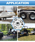 Four Set Trailer Axle Bearings Kit With Grease Seals Dust Caps Cotter Pins Axle Nuts Washers for tandem axles application
