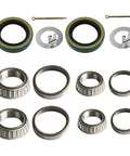 Set Of 2 Trailer Axle Bearings Kit For L68149 L44649 Fits 1-3/8 Inch To 1-1/16 Inch Trailer Hub 3500 Lb Capacity With 1.719 Inch Grease Seal Spindle Bearings Replaces L68149 L68111 L44610 L44649 OEM 171255TB shown with bearings, seals, and hardware