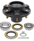 Heavy Duty Trailer Axle Hub Kit For 5200 To 6000 Lb Trailers, 6 On 5.5 Inch Bolt Circle, Half Inch Stub Diameter, 6 Stud Lug Hub