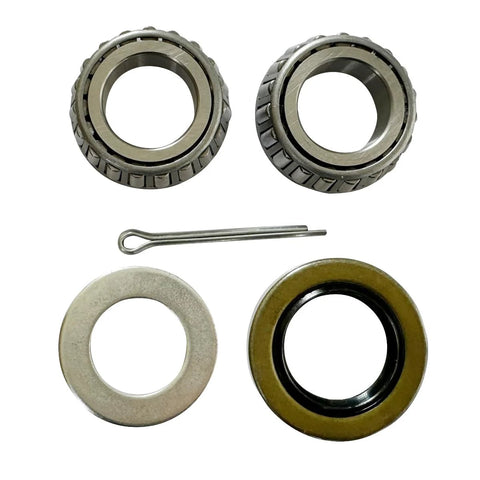 5 Hole 4.5 Inch Brake Idler Hub Kit For 3500lb Trailer Axles With Inner And Outer Cone Bearings Grease Seal Dust Plugs And Hub Nuts Replacement For L68149 L44649 Fits One And One Sixteenth Inch To One And Three Eighths Inch Axles components including bearings and seal