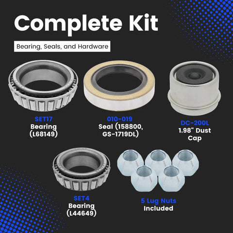 Heavy Duty 3,500 Lb Trailer Axle Kit With Spindle 84 Ten Inch Hub Drum 5 On 4.5 Inch Bolt Pattern Left And Right Electric Brakes