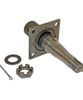 Trailer Axle Spindle With 4 Hole Flange For Brake Backing Plate Round Stock Fits 1 3 8 Inch To 1 1 16 Inch Inner Bearing 1 3 4 Inch Mounting Surface Beefy 1750 Lbs Capacity 1 Inch 14 Thread Nut Washer Cotter Pin Included