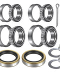 Image of 2 Pack Trailer Bearings Kit For High Speed Quiet Operation L68149 L44649 Fits One And Three Eighths To One And Sixteenth Inch Axle 3500 Lb, kit components displayed.