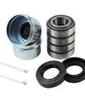 2 Sets Trailer Bearing Kit For 25 Mm Axles With 30205 Bearings And TC Seals 30x52x10 52 Mm Dust Covers And Cotter Pins