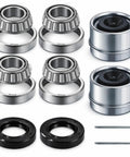 2 Sets Trailer Bearing Kit For 25 Mm Axles With 30205 Bearings And TC Seals 30x52x10 52 Mm Dust Covers And Cotter Pins