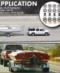 Trailer Bearing Kit For D42 Spindle Fits 1.25 Inch And 1.75 Inch Tandem Axles 5200 To 6000 Lb Four Sets Hub Kit shown with boat trailers