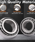Trailer Bearing Kit For D42 Spindle Fits 1.25 Inch And 1.75 Inch Tandem Axles 5200 To 6000 Lb Four Sets Hub Kit With 2.72 Inch Dust Covers