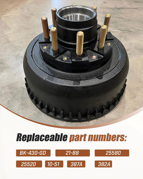Front view of Trailer Bearing Kit For Dexter 10K GD Axles After 2009 Replacement BK 430 GD 21 88 25580 25520 387A 382A 10 51