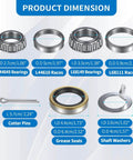 Product dimensions for 2 Pack Trailer Bearings Kit For High Speed Quiet Operation L68149 L44649 Fits One And Three Eighths To One And Sixteenth Inch Axle 3500 Lb With 1.719 Inch Grease Seal And 10-19 84 Spindle Quick Easy Installation